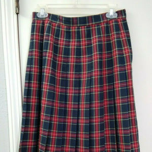 ID Distinctions Red and Dark Blue Plaid Skirt